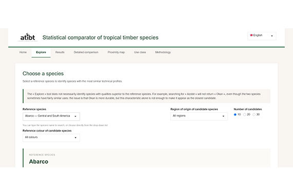 Statistical comparator of tropical timber species
